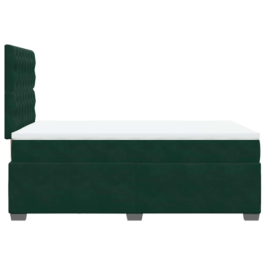 Giroletto a Molle con Materasso Verde Scuro 120x190 cm Velluto | homemem39