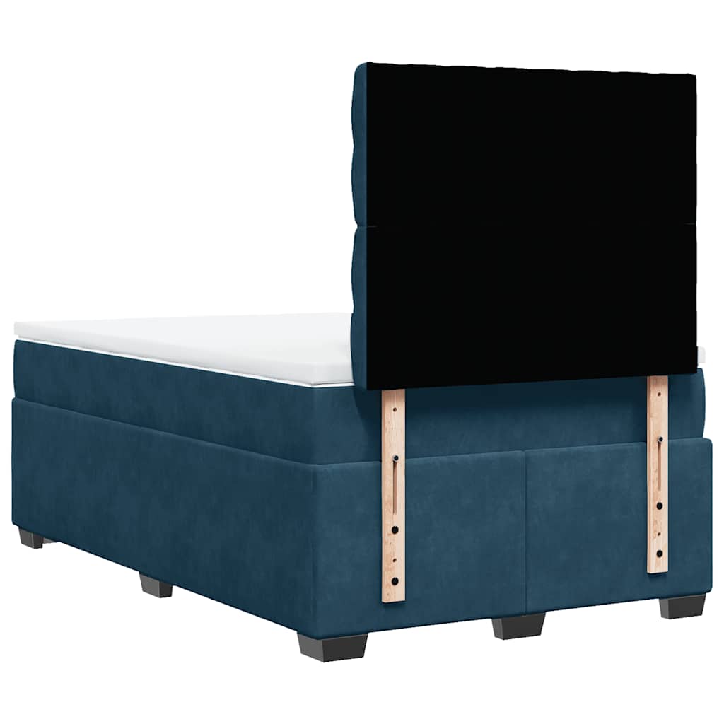Giroletto a Molle con Materasso Blu 120x190 cm in Velluto