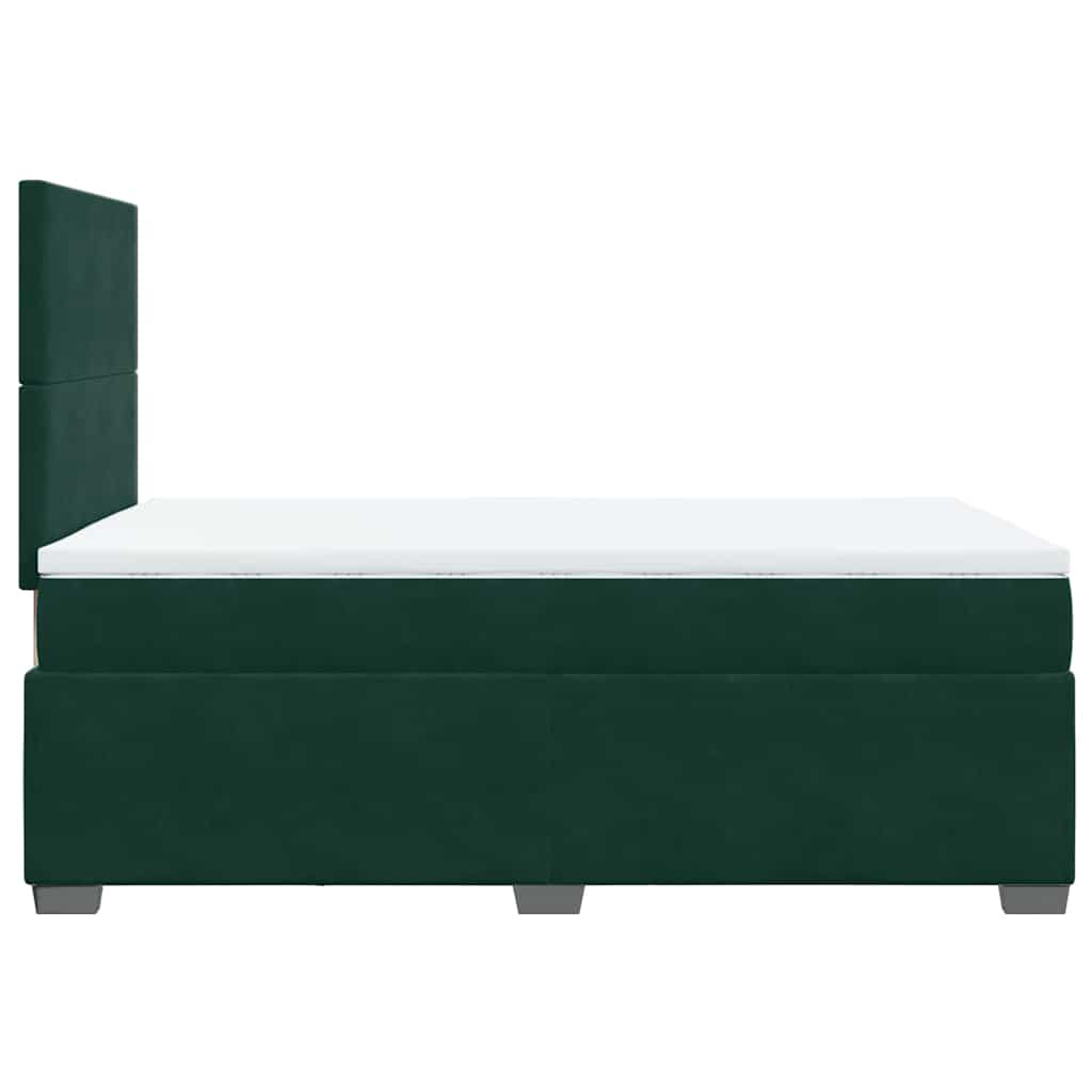 Giroletto a Molle con Materasso Verde Scuro 120x200 cm Velluto | homemem39