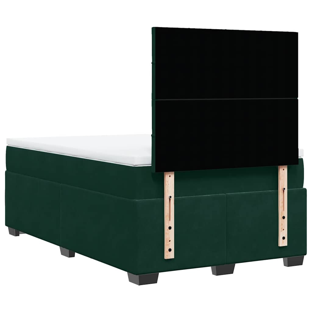 Giroletto a Molle con Materasso Verde Scuro 120x200 cm Velluto