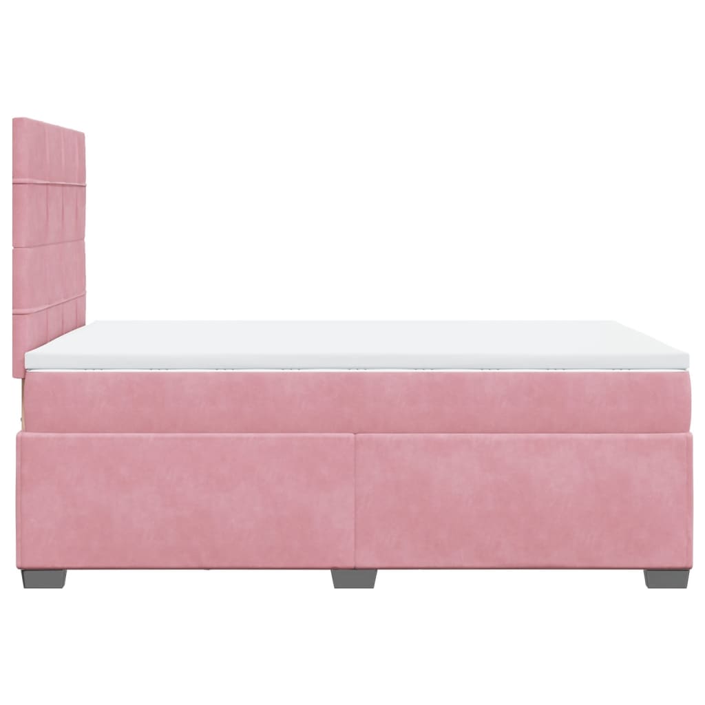 Giroletto a Molle con Materasso Rosa 120x200 cm in Velluto | homemem39