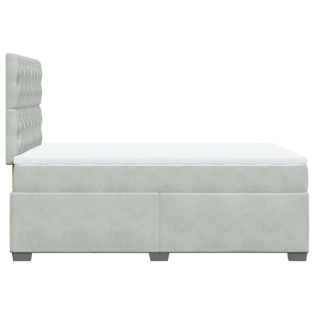 Giroletto a Molle con Materasso Grigio Chiaro 120x200cm Velluto