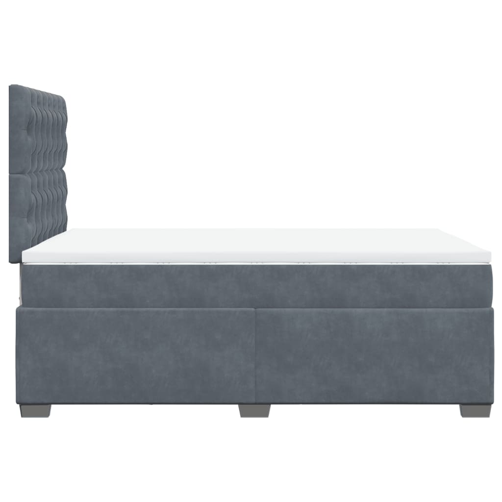 Giroletto a Molle con Materasso Grigio Scuro 120x200 cm Velluto | homemem39