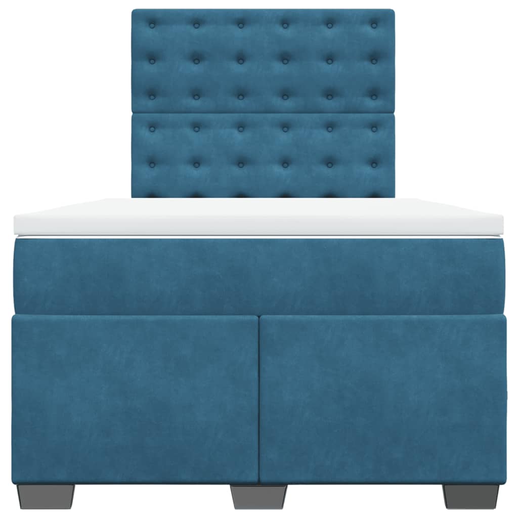 Giroletto a Molle con Materasso Blu 120x200 cm in Velluto