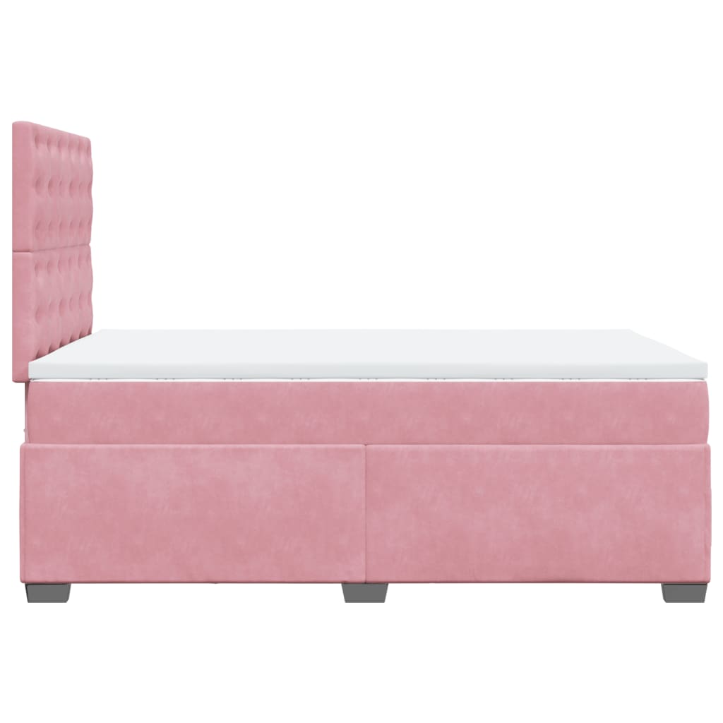 Giroletto a Molle con Materasso Rosa 120x200 cm in Velluto | homemem39