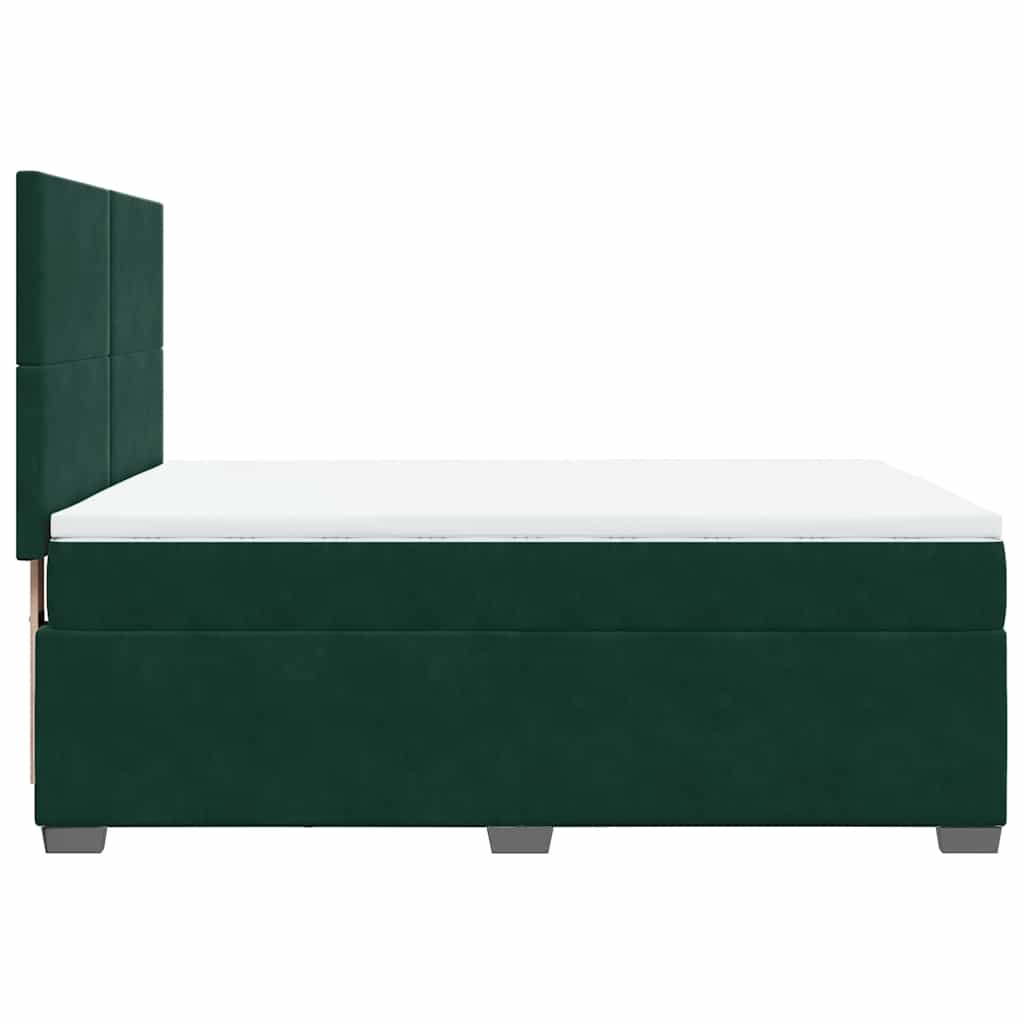 Giroletto a Molle con Materasso Verde Scuro 140x190 cm Velluto | homemem39