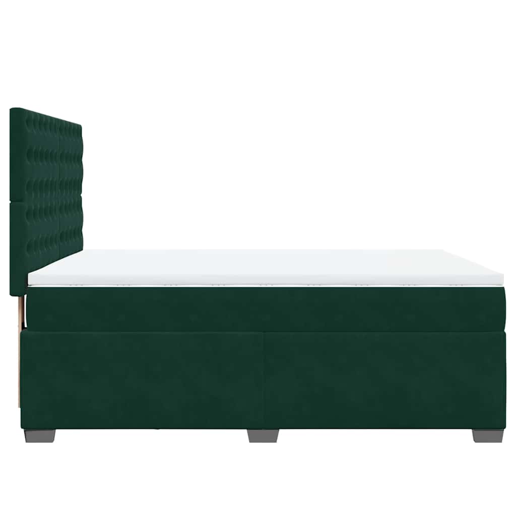Giroletto a Molle con Materasso Verde Scuro 140x190 cm Velluto | homemem39