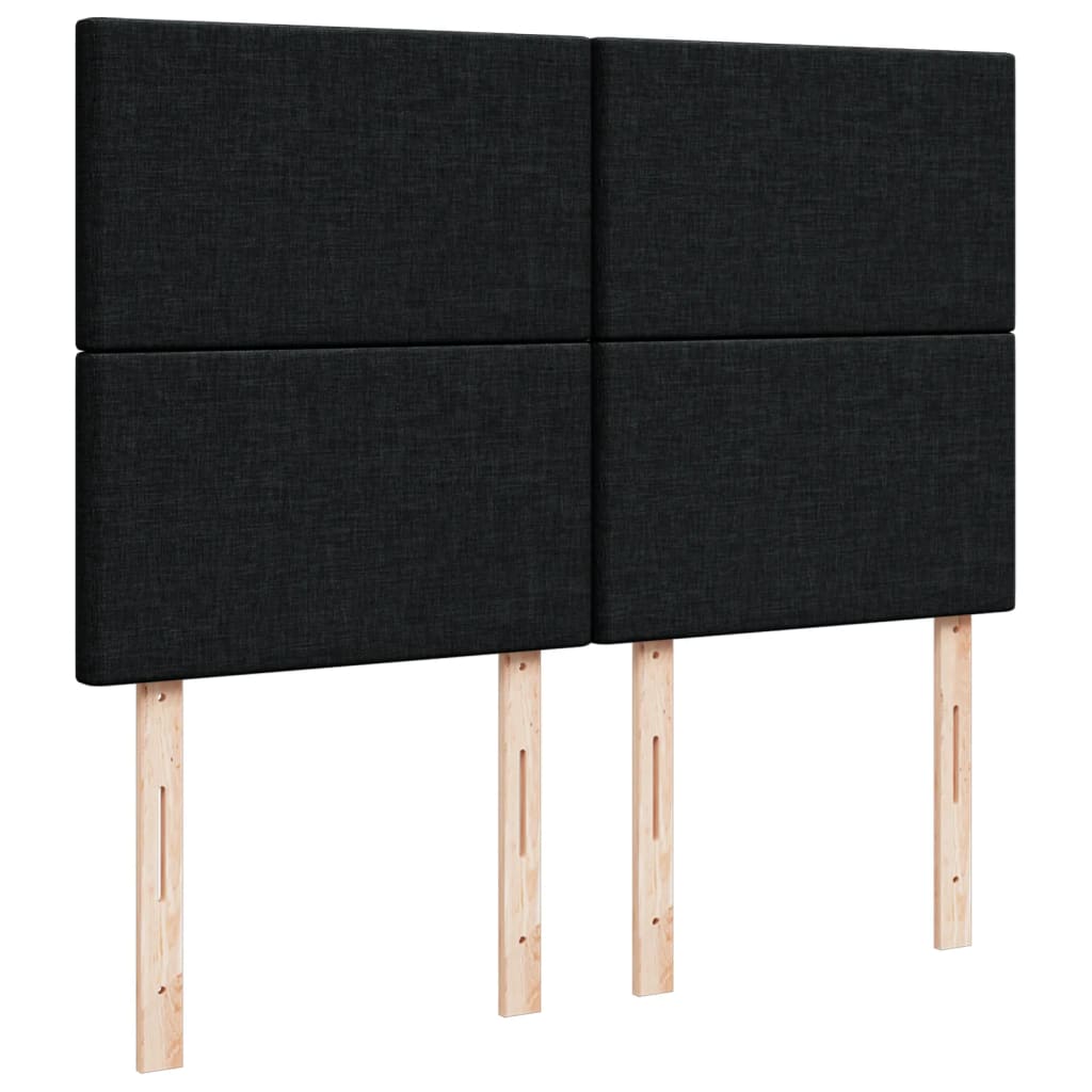 Giroletto a Molle con Materasso Nero 140x200 cm in Velluto