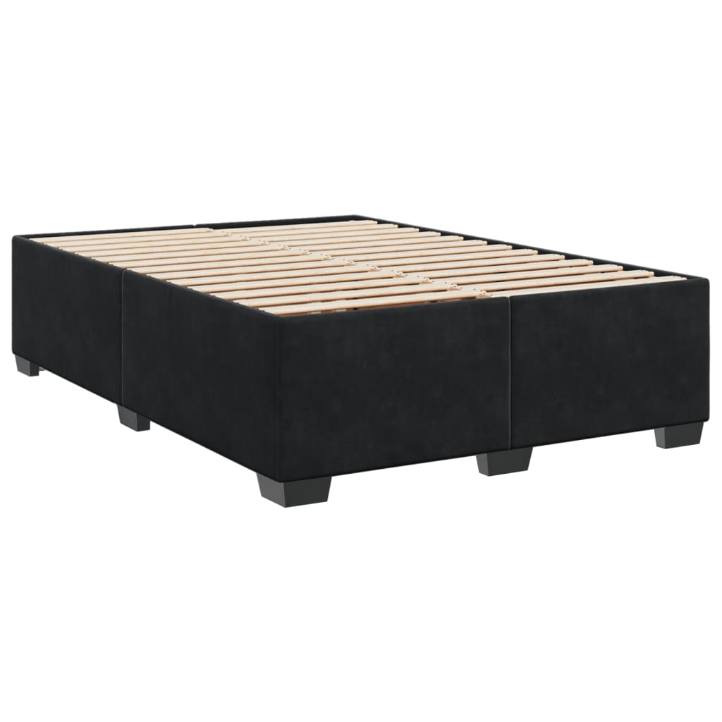 Giroletto a Molle con Materasso Nero 140x200 cm in Velluto
