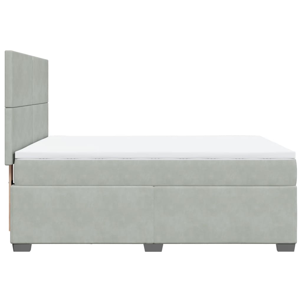 Giroletto a Molle con Materasso Grigio Chiaro 160x200cm Velluto | homemem39