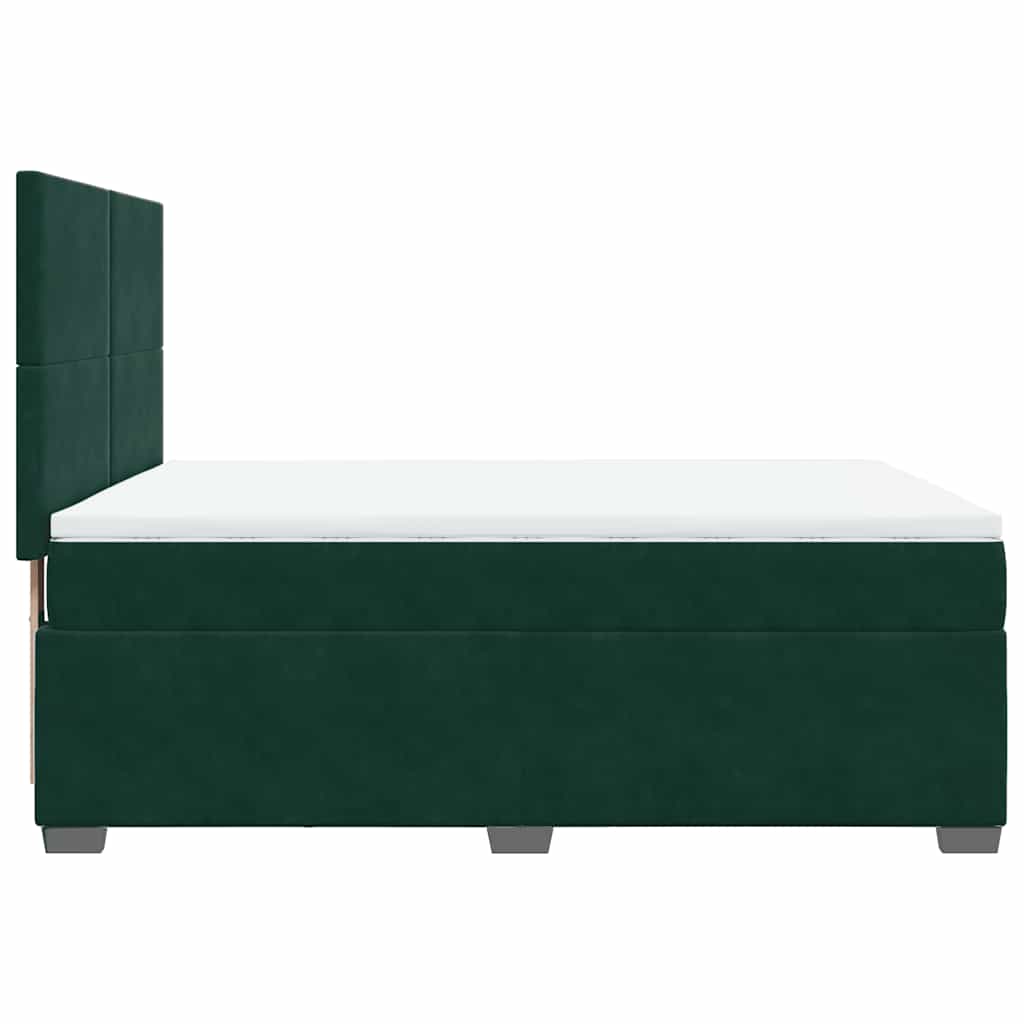Giroletto a Molle con Materasso Verde Scuro 160x200 cm Velluto | homemem39
