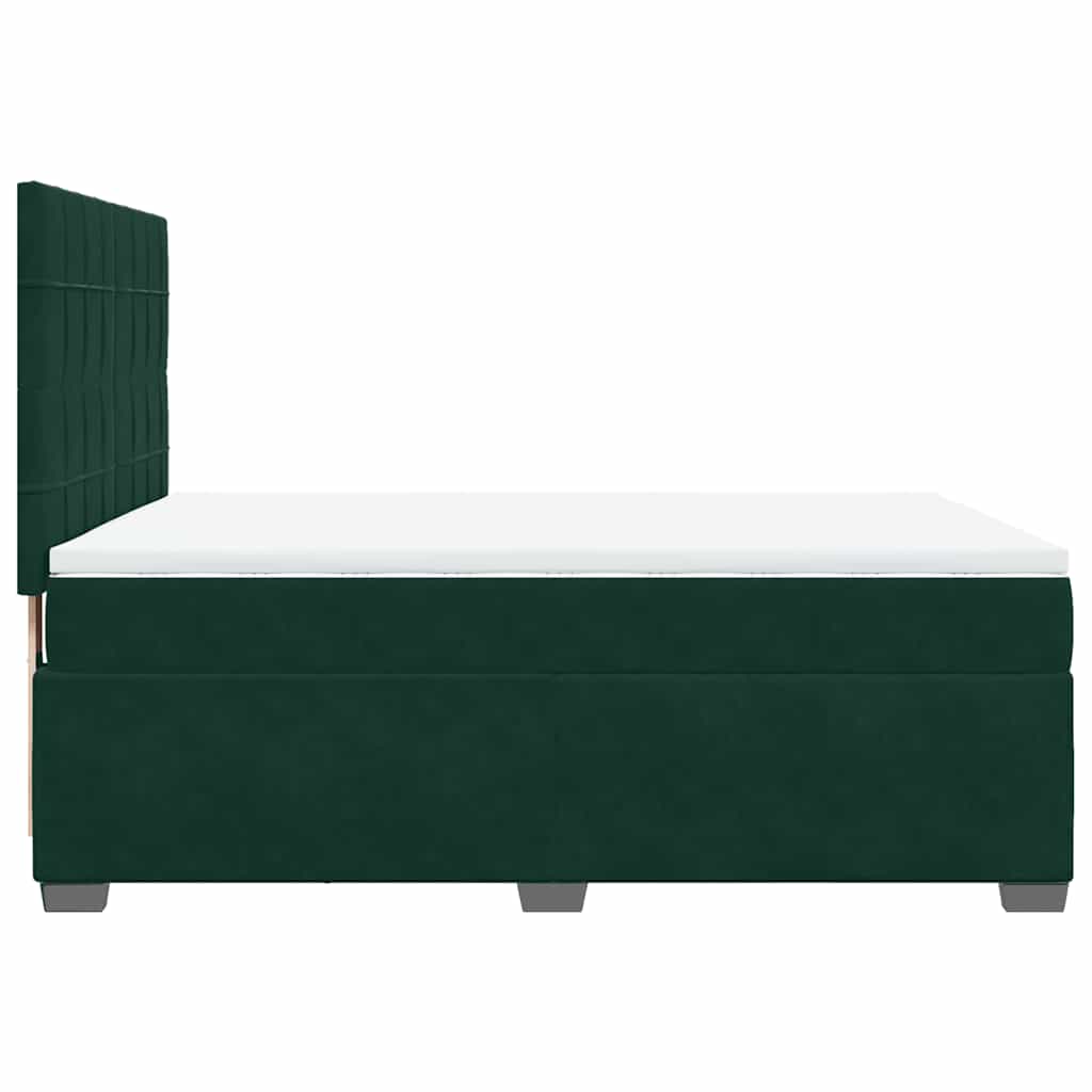 Giroletto a Molle con Materasso Verde Scuro 160x200 cm Velluto | homemem39
