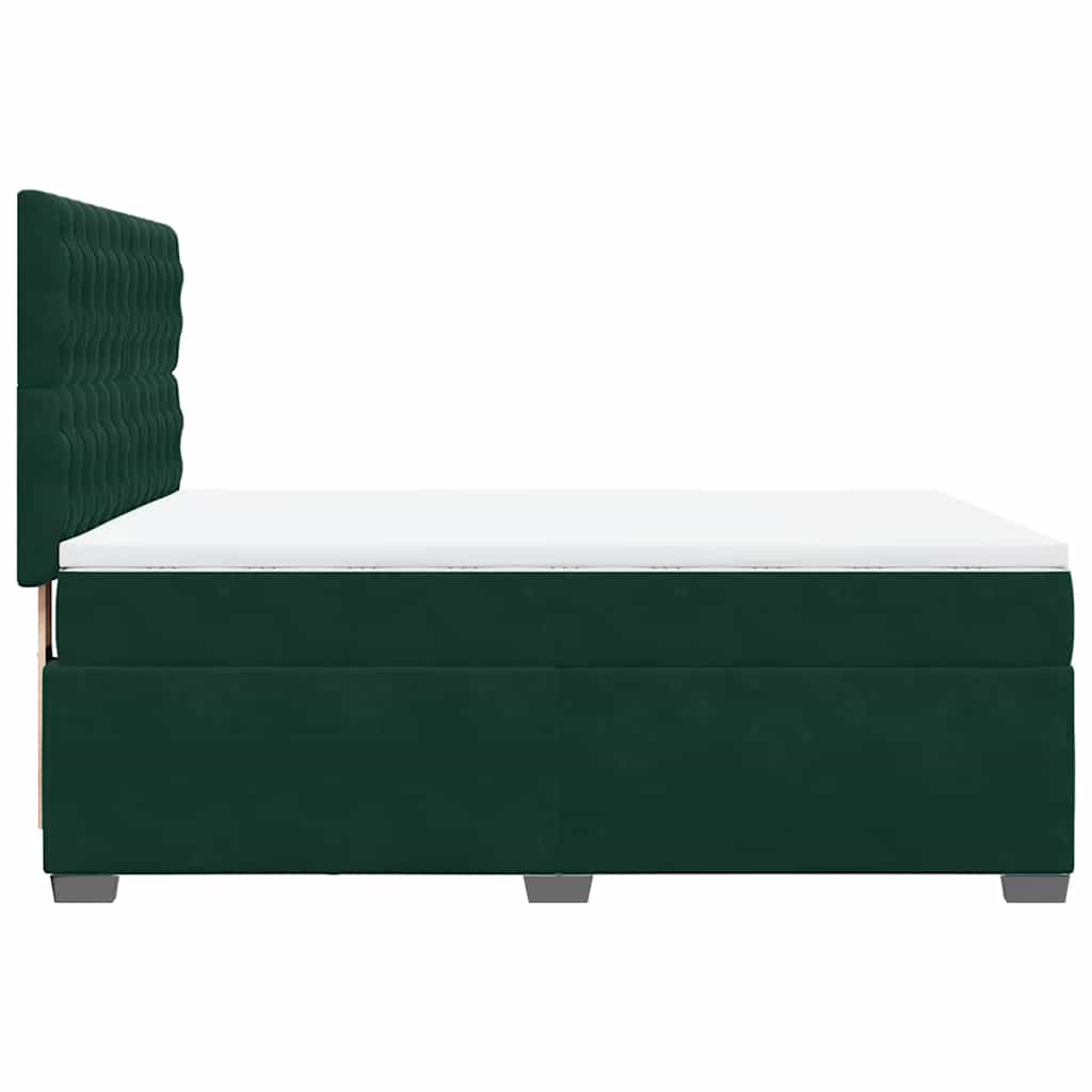 Giroletto a Molle con Materasso Verde Scuro 160x200 cm Velluto | homemem39
