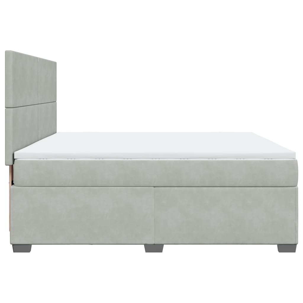 Giroletto a Molle con Materasso Grigio Chiaro 180x200cm Velluto | homemem39