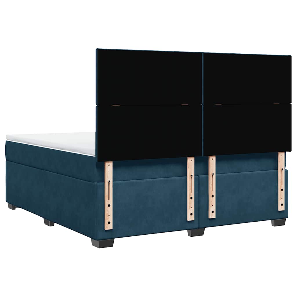 Giroletto a Molle con Materasso Blu 180x200 cm in Velluto