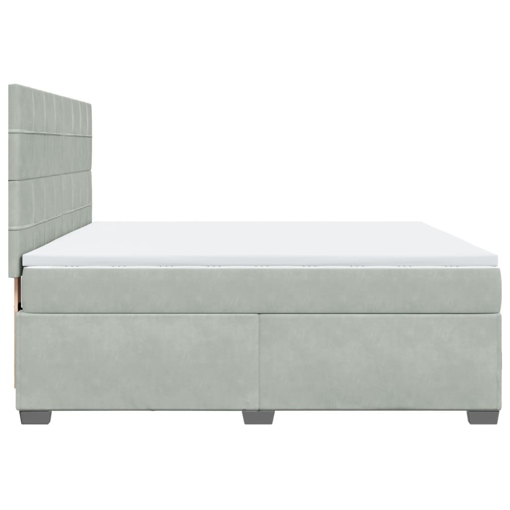 Giroletto a Molle con Materasso Grigio Chiaro 180x200cm Velluto | homemem39