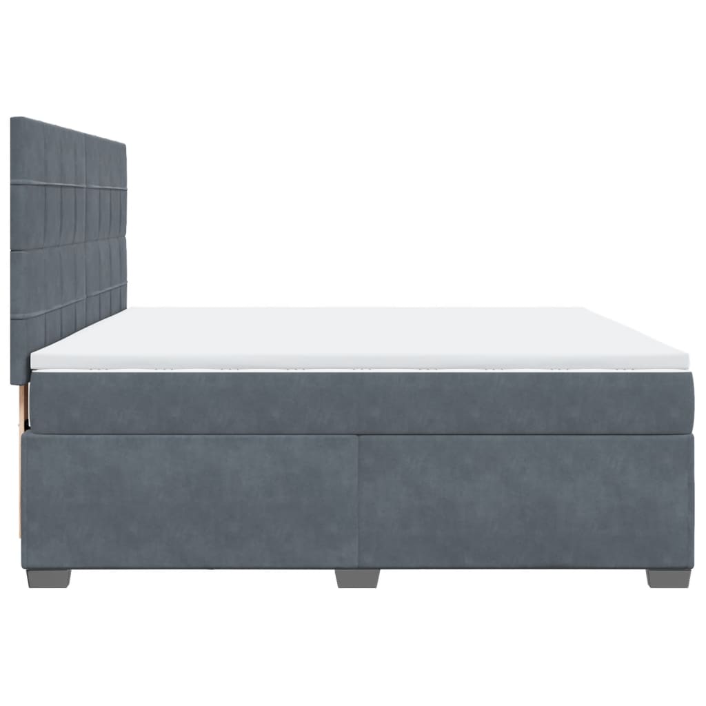 Giroletto a Molle con Materasso Grigio Scuro 180x200 cm Velluto | homemem39