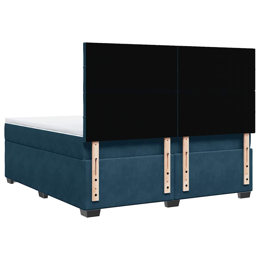 Giroletto a Molle con Materasso Blu 180x200 cm in Velluto