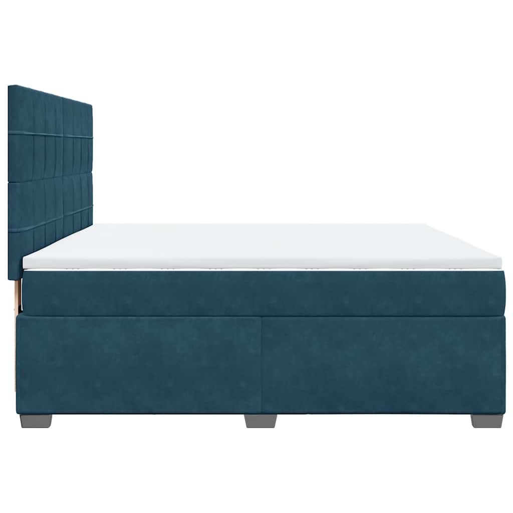 Giroletto a Molle con Materasso Blu 180x200 cm in Velluto | homemem39