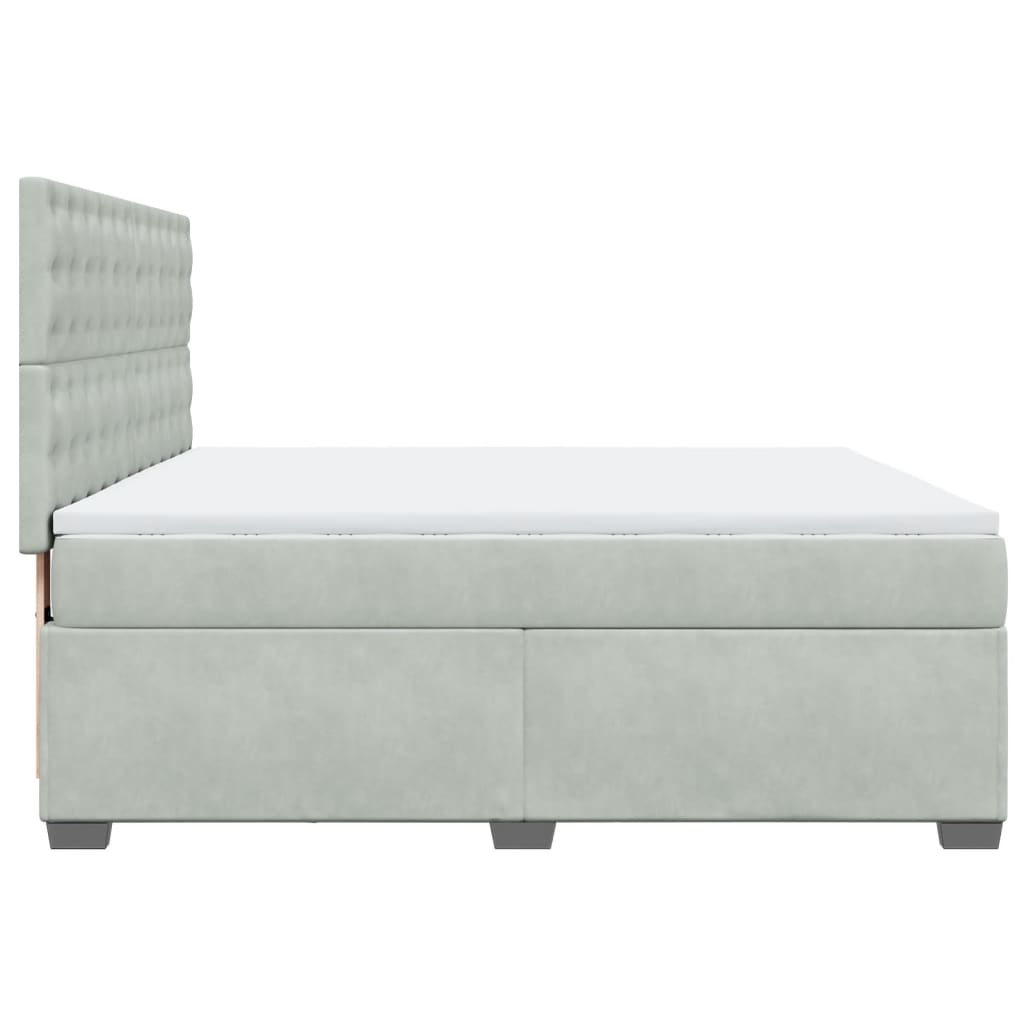 Giroletto a Molle con Materasso Grigio Chiaro 180x200cm Velluto | homemem39