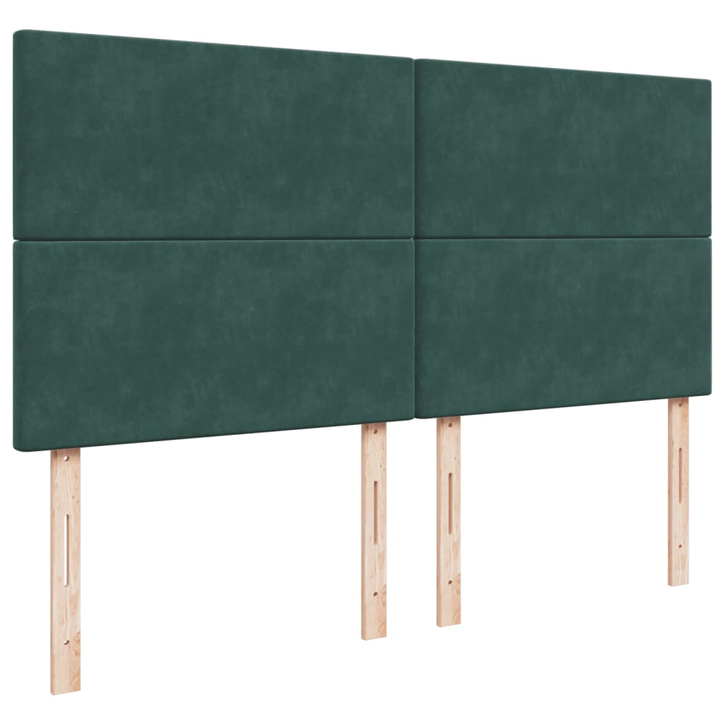 Giroletto a Molle con Materasso Verde Scuro 200x200 cm Velluto