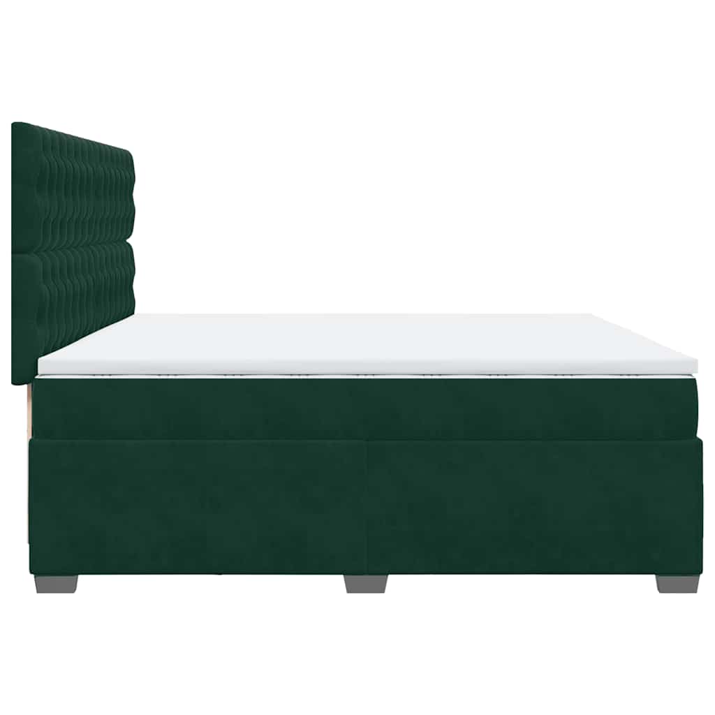 Giroletto a Molle con Materasso Verde Scuro 200x200 cm Velluto | homemem39