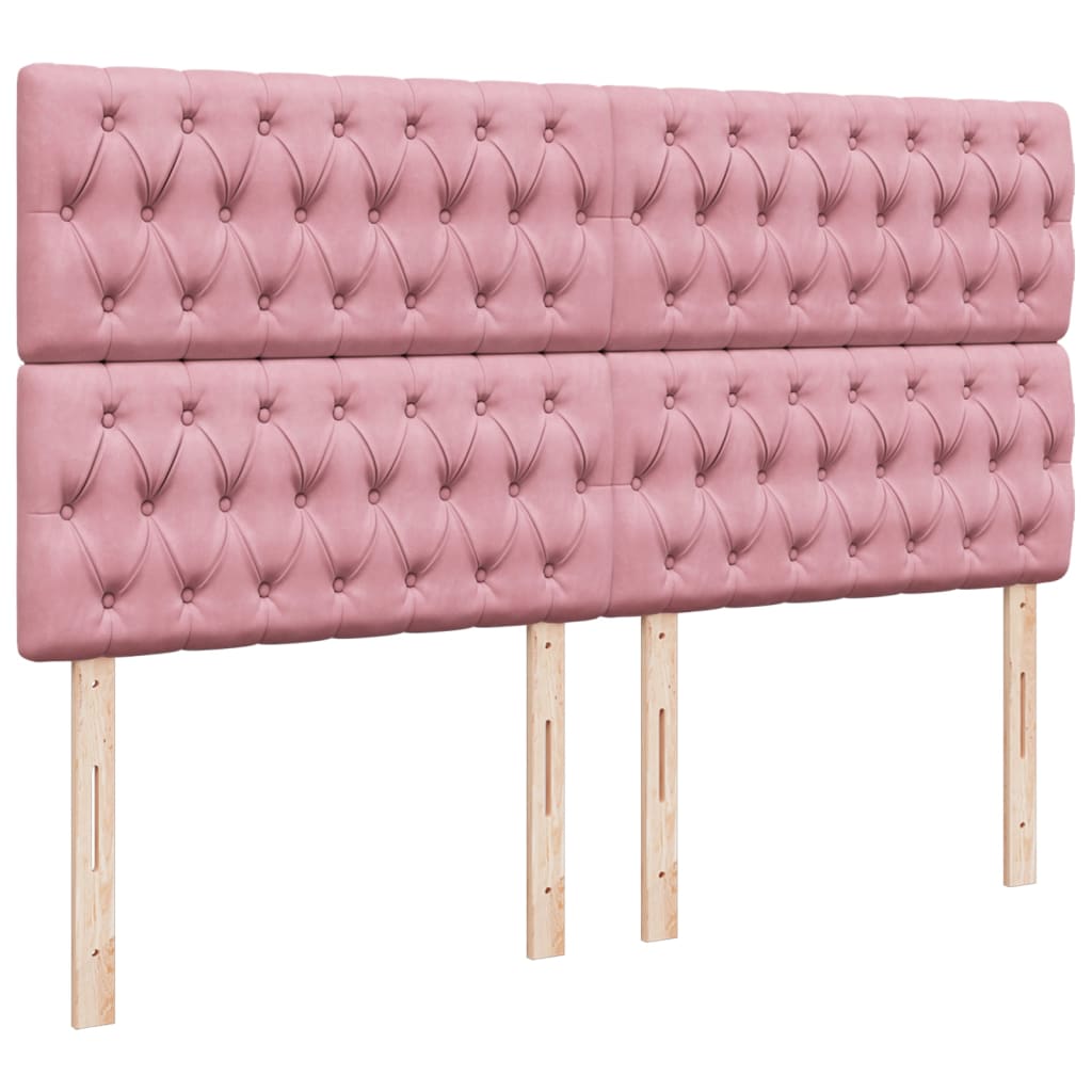 Giroletto a Molle con Materasso Rosa 200x200 cm in Velluto