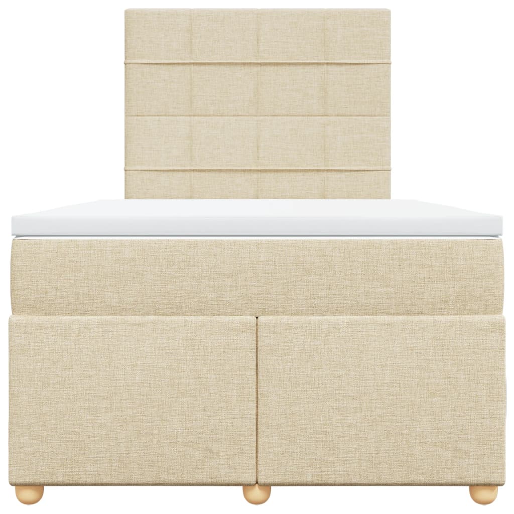 Giroletto a Molle con Materasso Crema 120x190 cm in Tessuto
