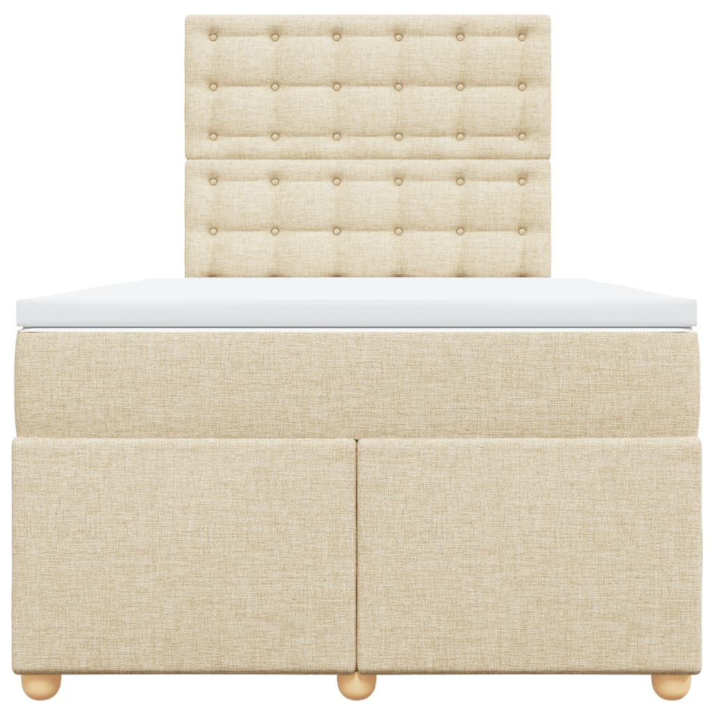 Giroletto a Molle con Materasso Crema 120x190 cm in Tessuto