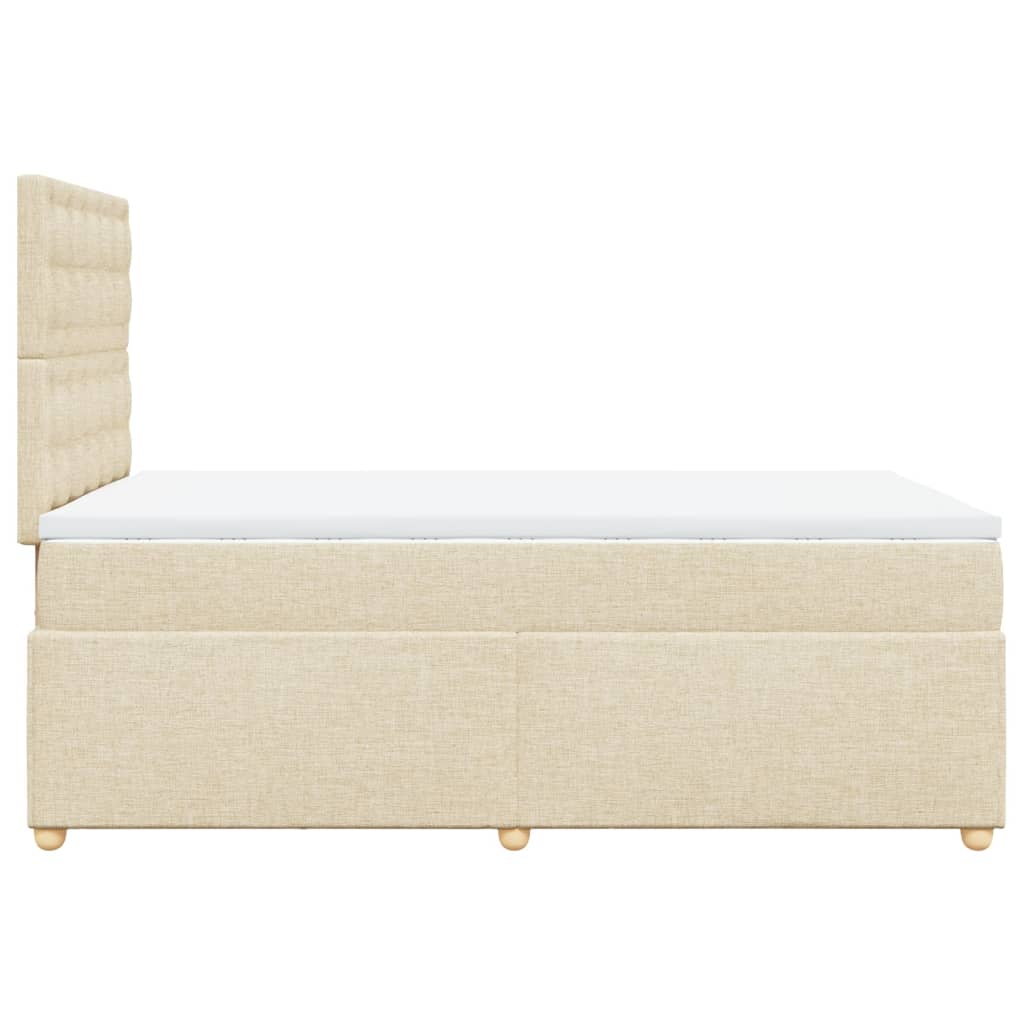 Giroletto a Molle con Materasso Crema 120x190 cm in Tessuto