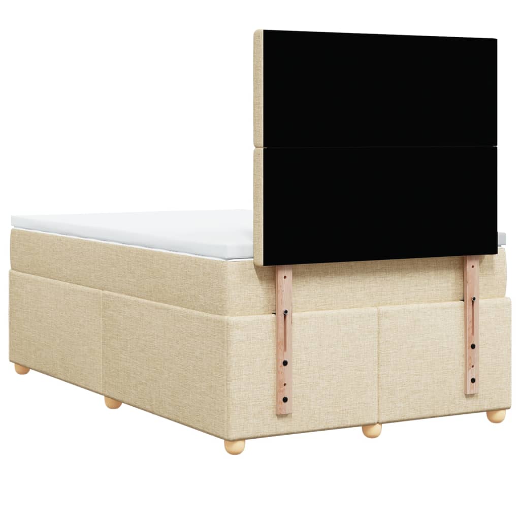 Giroletto a Molle con Materasso Crema 120x190 cm in Tessuto