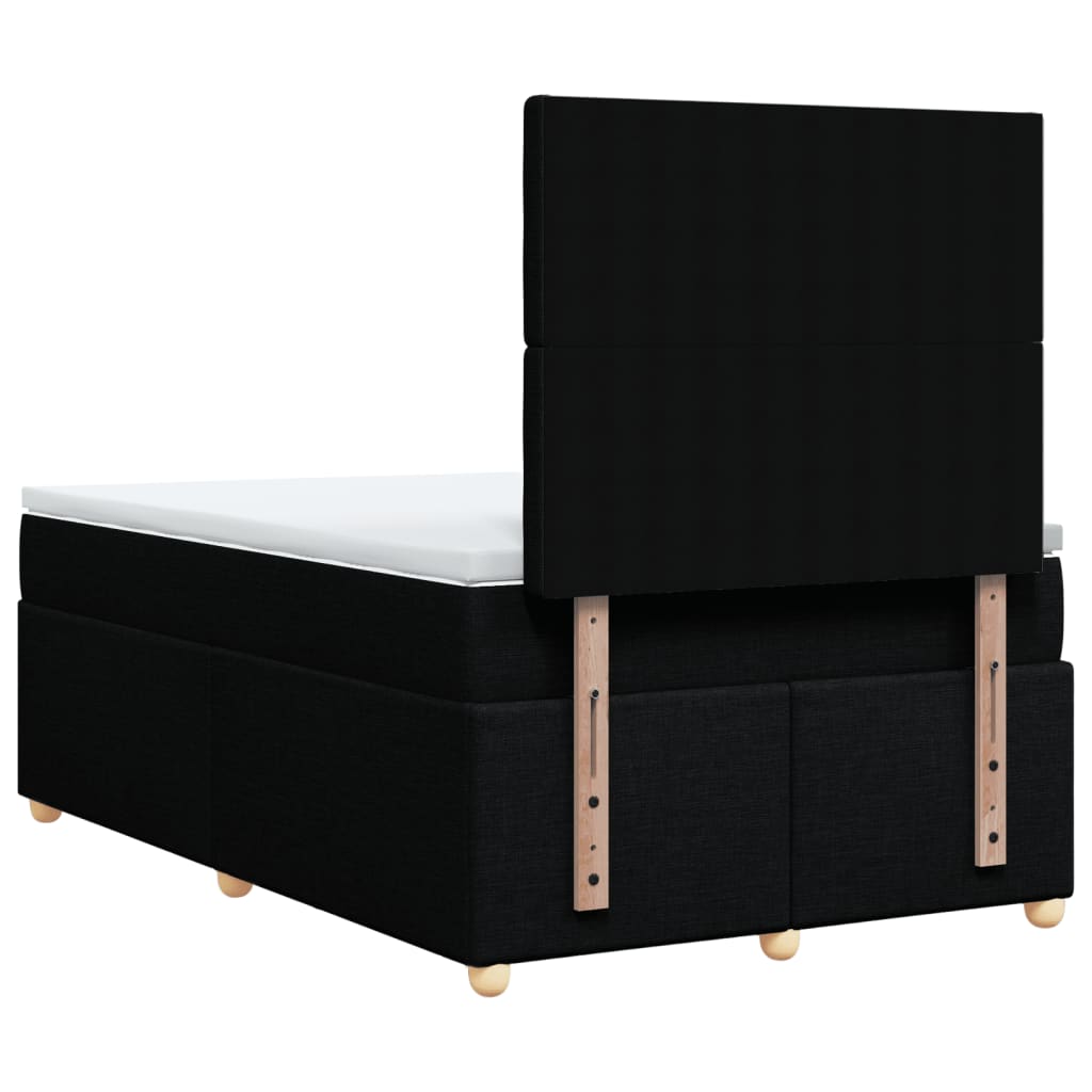 Giroletto a Molle con Materasso Nero 120x200 cm in Tessuto