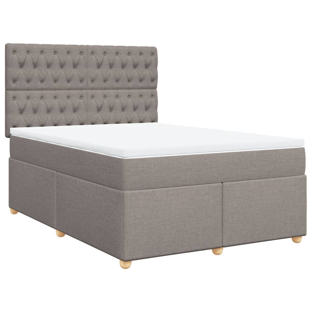 Giroletto a Molle con Materasso Tortora 140x190 cm in Tessuto