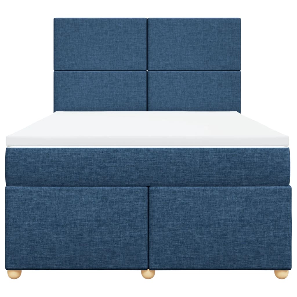 Giroletto a Molle con Materasso Blu 140x200 cm in Tessuto