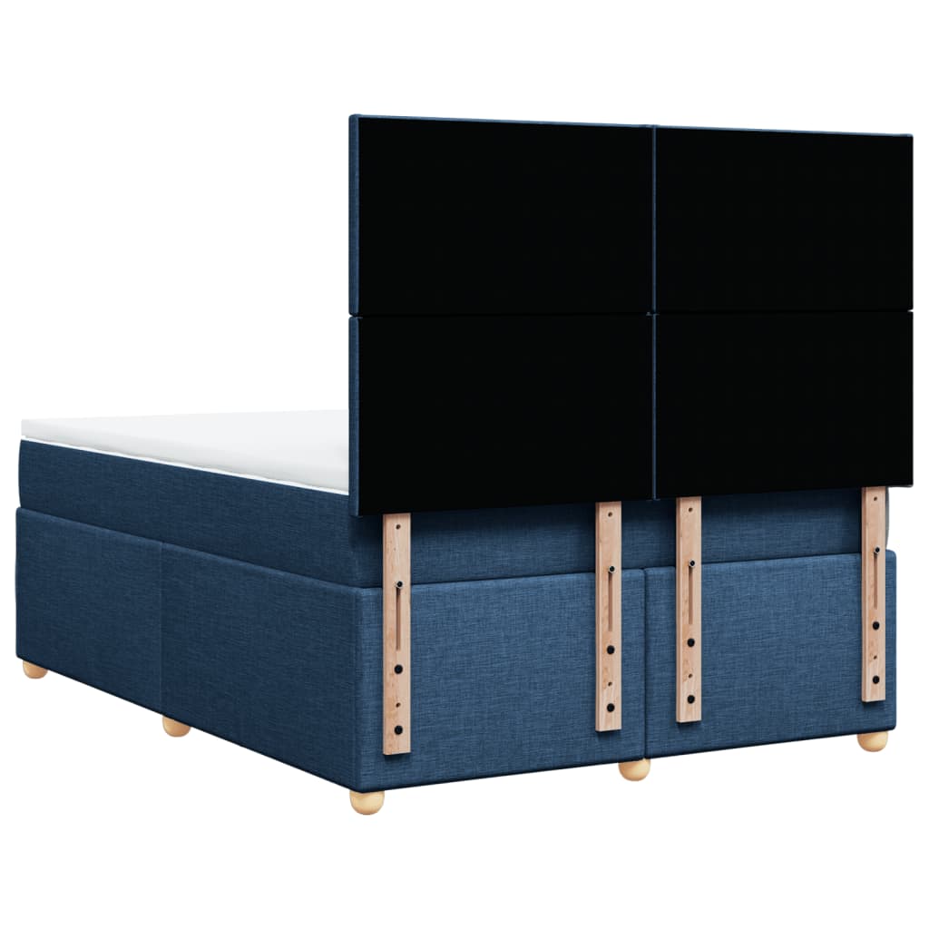 Giroletto a Molle con Materasso Blu 140x200 cm in Tessuto