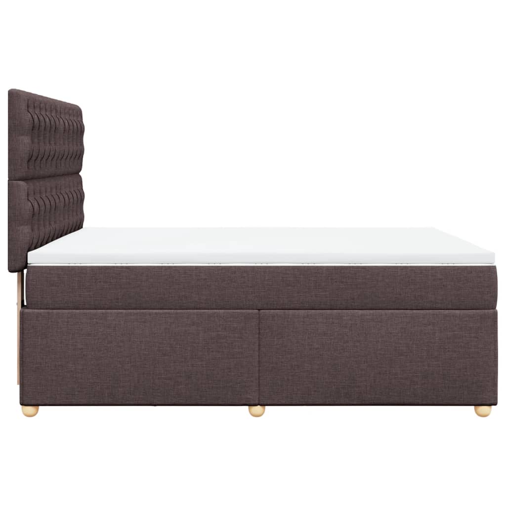 Giroletto a Molle con Materasso Marrone Scuro 140x200cm Tessuto