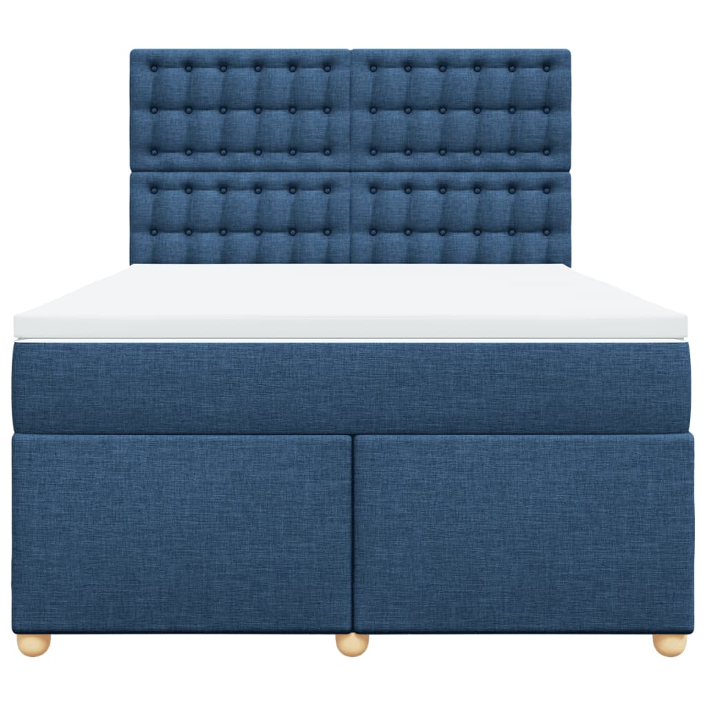 Giroletto a Molle con Materasso Blu 140x200 cm in Tessuto