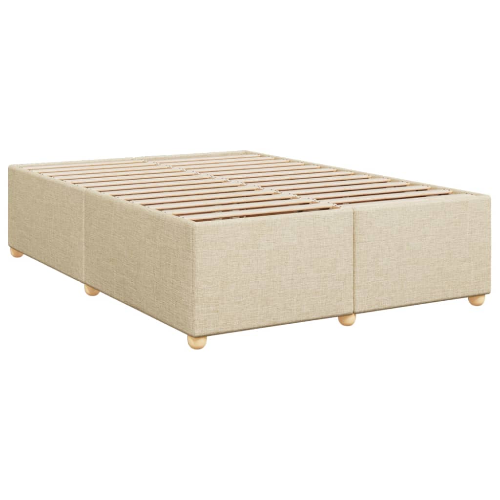Giroletto a Molle con Materasso Crema 160x200 cm in Tessuto