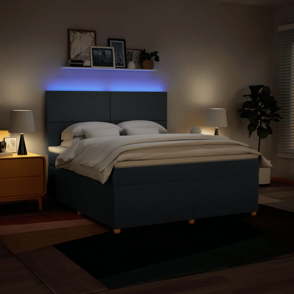 Giroletto a Molle con Materasso Blu 180x200 cm in Tessuto