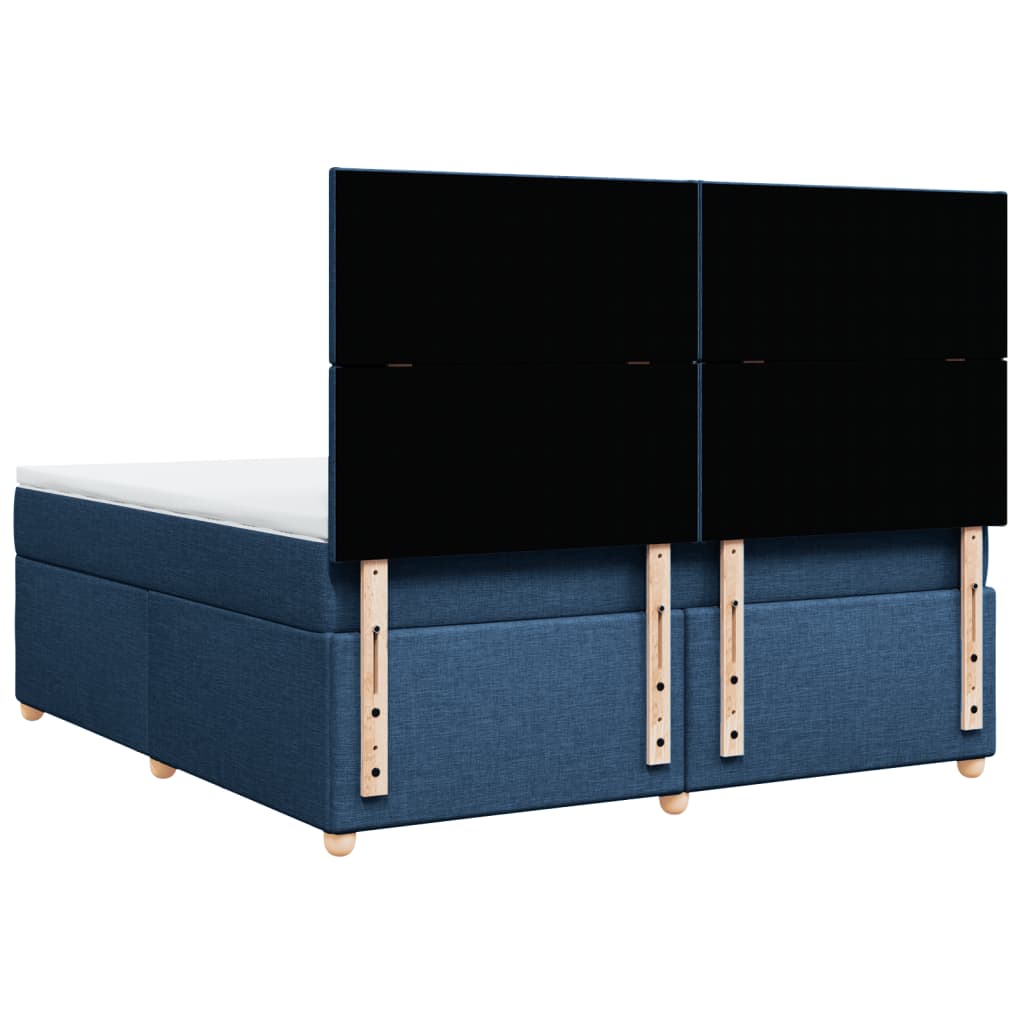 Giroletto a Molle con Materasso Blu 180x200 cm in Tessuto