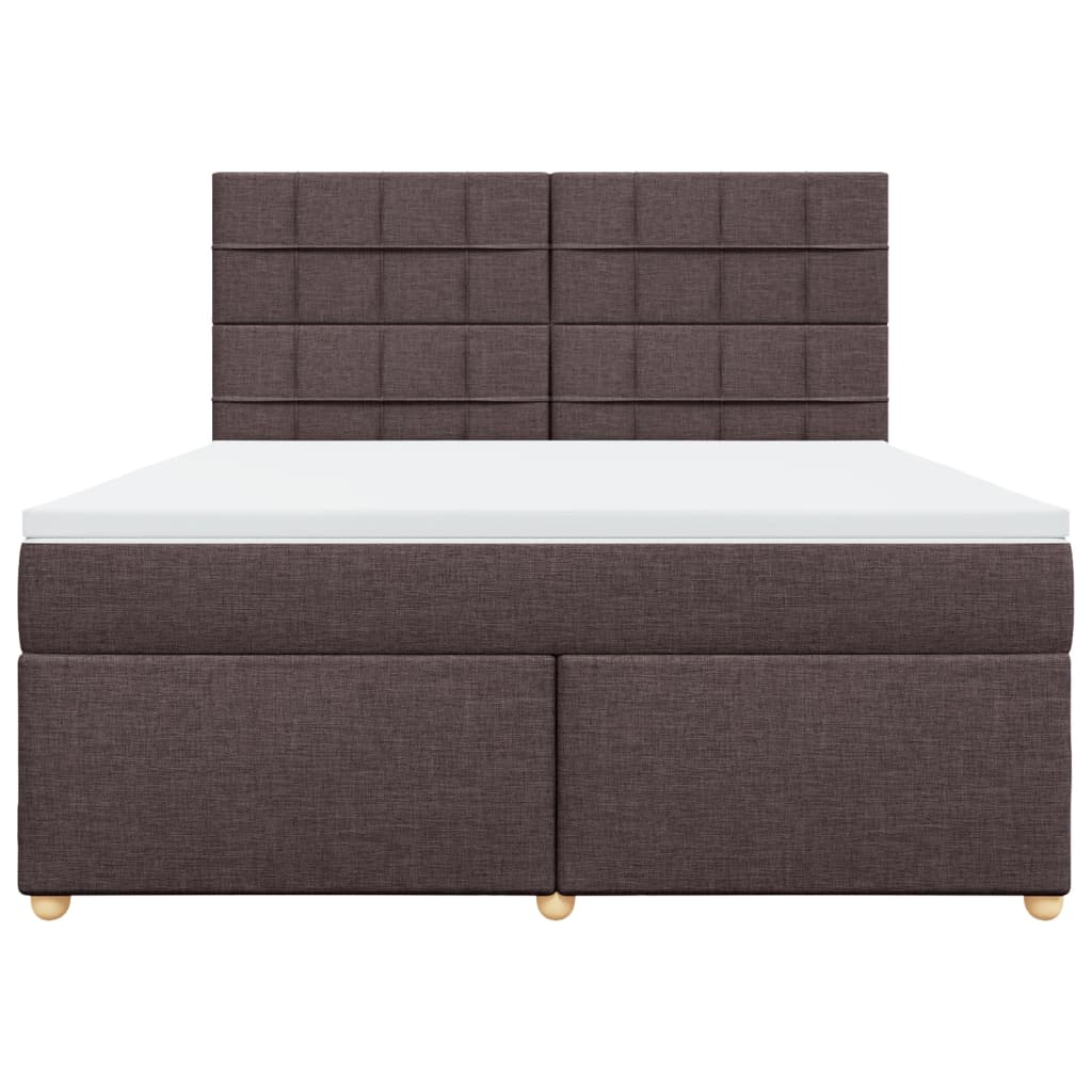 Giroletto a Molle con Materasso Marrone Scuro 180x200cm Tessuto