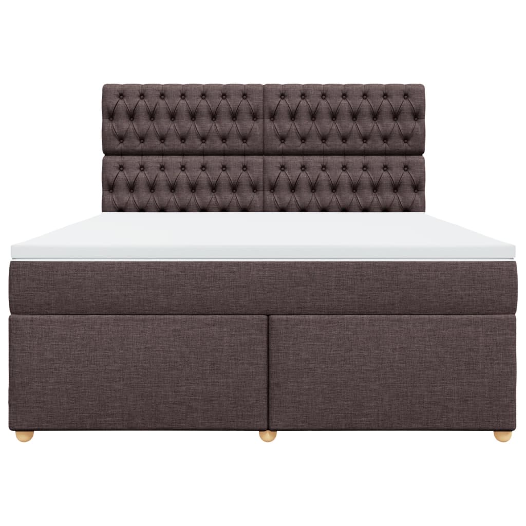 Giroletto a Molle con Materasso Marrone Scuro 180x200cm Tessuto