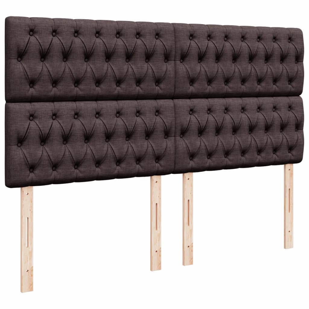 Giroletto a Molle con Materasso Marrone Scuro 180x200cm Tessuto