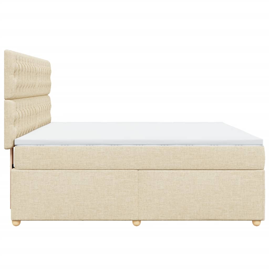 Giroletto a Molle con Materasso Crema 180x200 cm in Tessuto