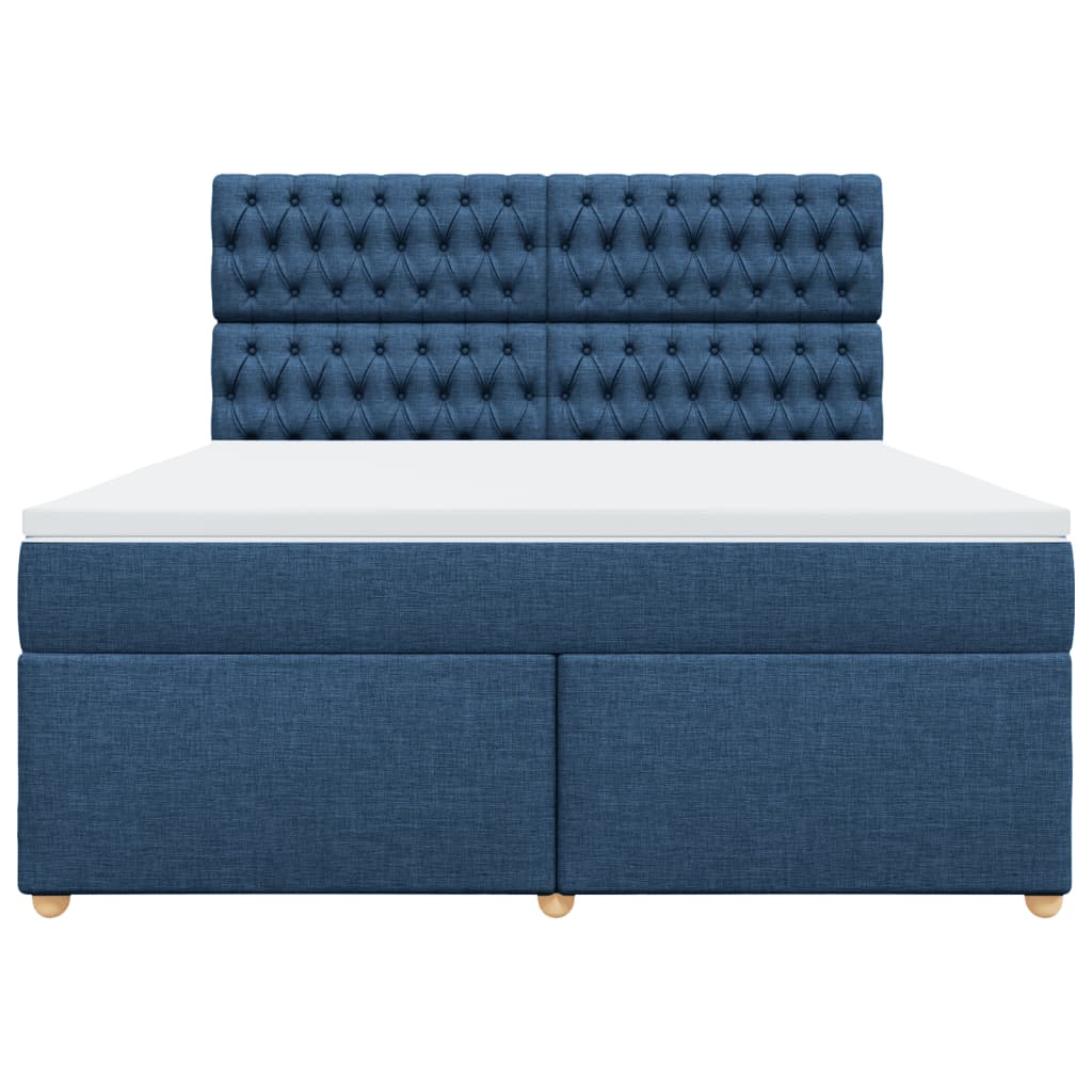 Giroletto a Molle con Materasso Blu 180x200 cm in Tessuto