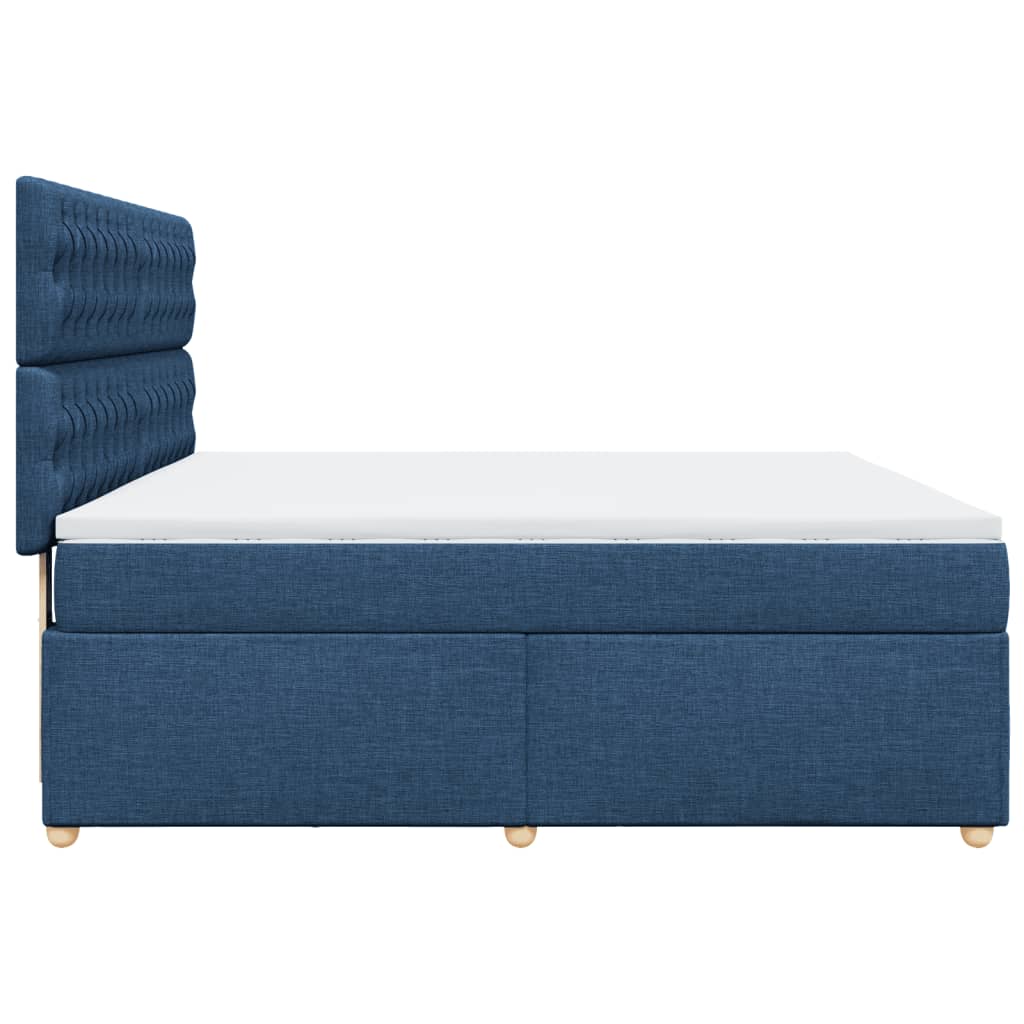 Giroletto a Molle con Materasso Blu 180x200 cm in Tessuto