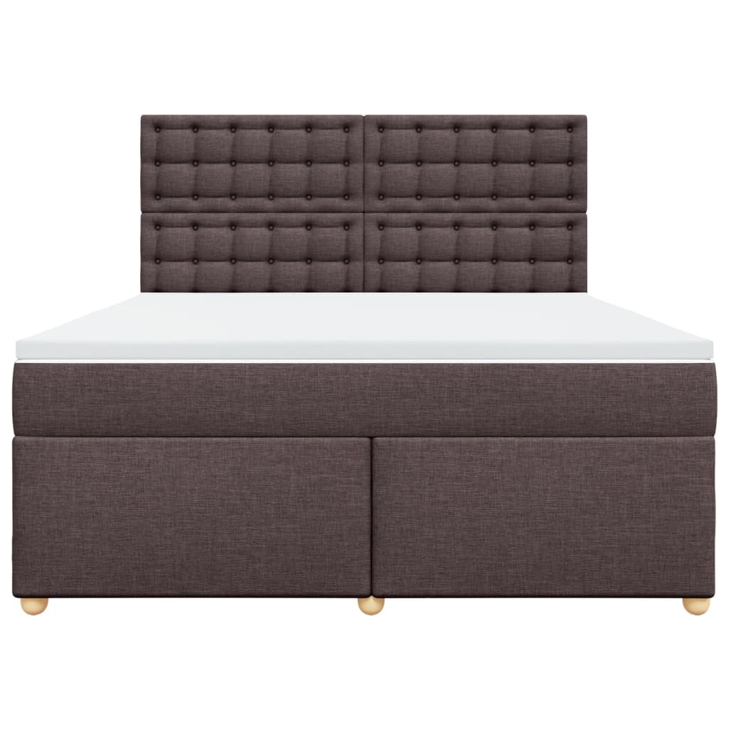 Giroletto a Molle con Materasso Marrone Scuro 180x200cm Tessuto