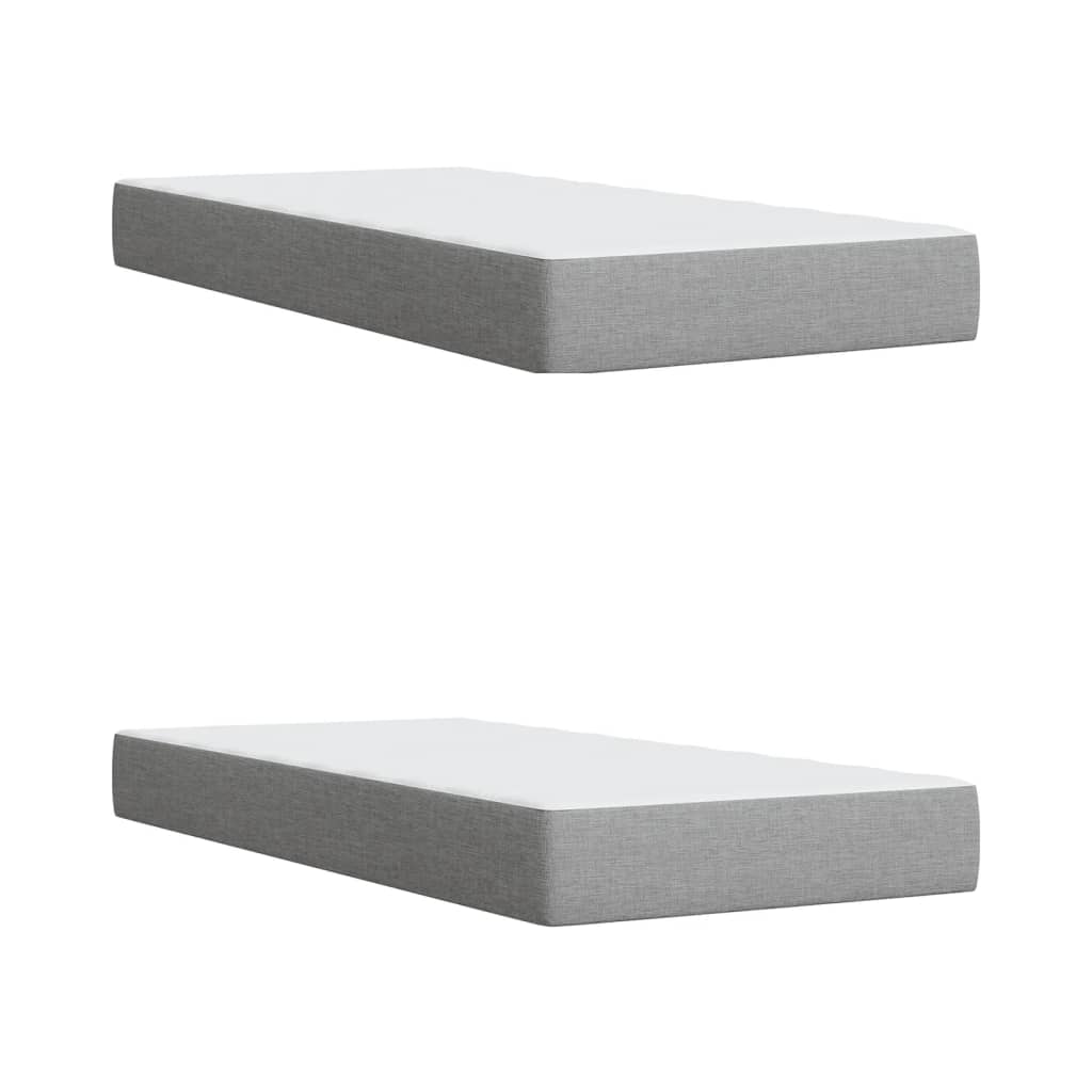 Giroletto a Molle con Materasso Grigio Chiaro 200x200cm Tessuto | homemem39