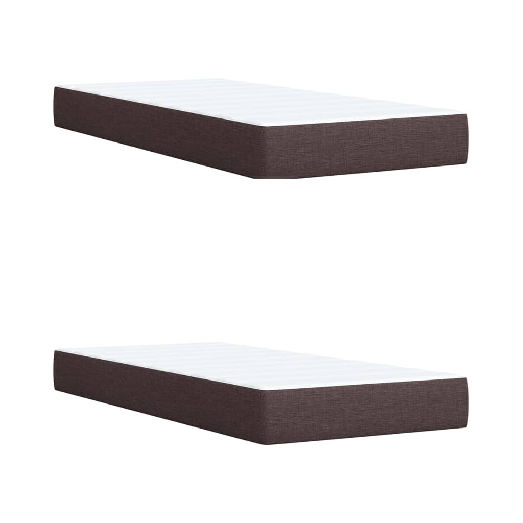 Giroletto a Molle con Materasso Marrone Scuro 200x200cm Tessuto | homemem39