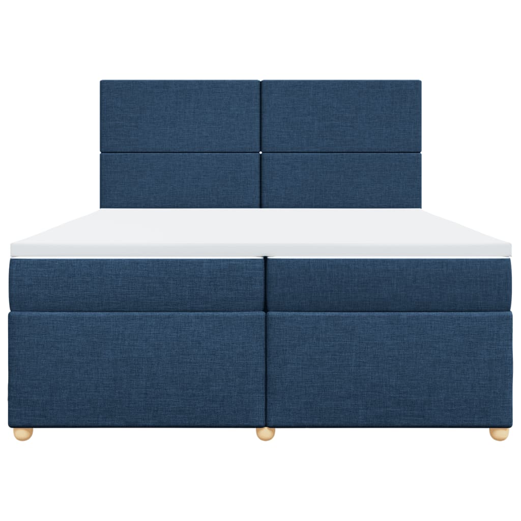 Giroletto a Molle con Materasso Blu 200x200 cm in Tessuto